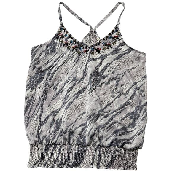 Arden B Tank Top Womens Size L Purple Sleeveless Beaded Neckline Boho Y2K - Picture 1 of 7